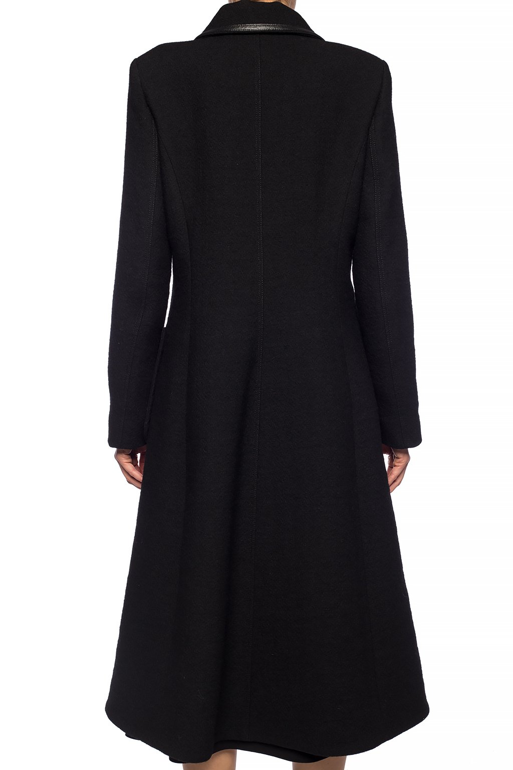 コート LOEWE BLACK WOOL DOUBLE-BREASTED COAT Peacoat in wool Black - LOEWE